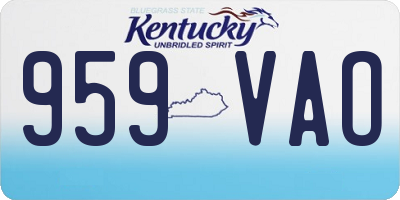 KY license plate 959VAO
