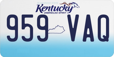 KY license plate 959VAQ