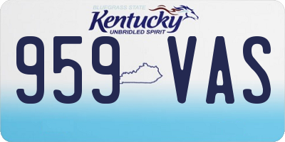 KY license plate 959VAS
