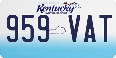 KY license plate 959VAT