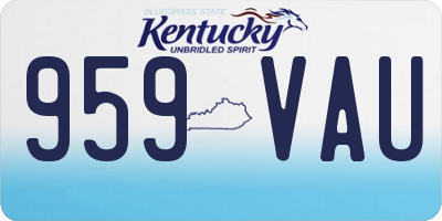 KY license plate 959VAU