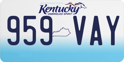 KY license plate 959VAY