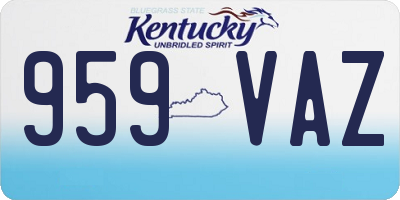 KY license plate 959VAZ