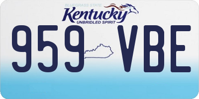 KY license plate 959VBE