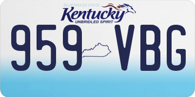 KY license plate 959VBG