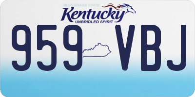 KY license plate 959VBJ
