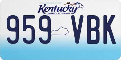 KY license plate 959VBK