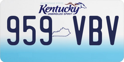 KY license plate 959VBV