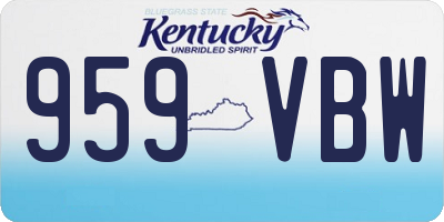 KY license plate 959VBW