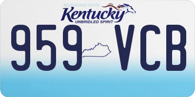 KY license plate 959VCB