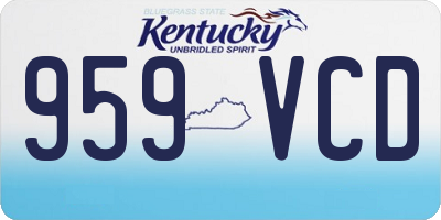 KY license plate 959VCD