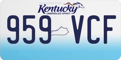 KY license plate 959VCF