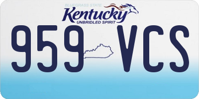KY license plate 959VCS