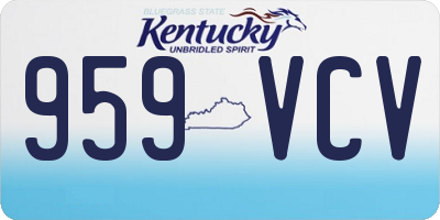 KY license plate 959VCV