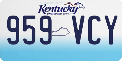 KY license plate 959VCY