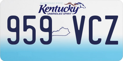 KY license plate 959VCZ
