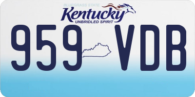 KY license plate 959VDB