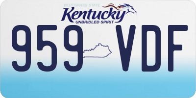 KY license plate 959VDF