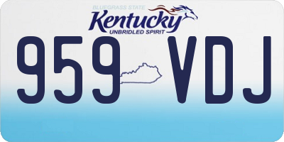 KY license plate 959VDJ