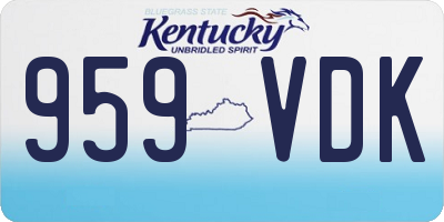 KY license plate 959VDK