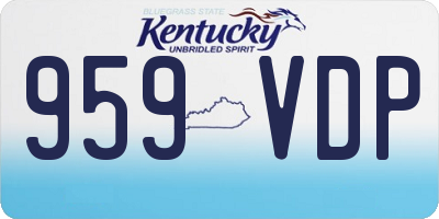 KY license plate 959VDP