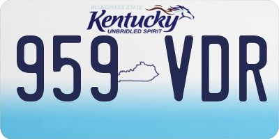 KY license plate 959VDR