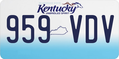 KY license plate 959VDV