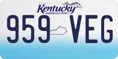 KY license plate 959VEG