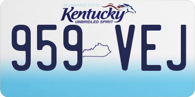 KY license plate 959VEJ