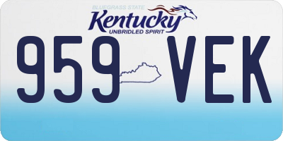 KY license plate 959VEK