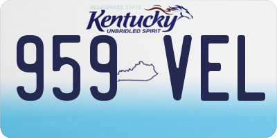 KY license plate 959VEL