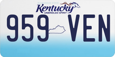 KY license plate 959VEN