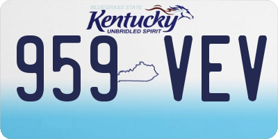 KY license plate 959VEV
