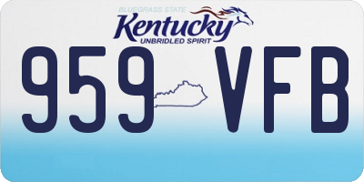KY license plate 959VFB