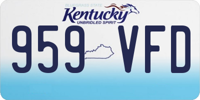 KY license plate 959VFD