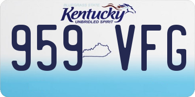 KY license plate 959VFG