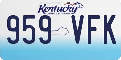 KY license plate 959VFK