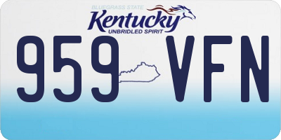 KY license plate 959VFN