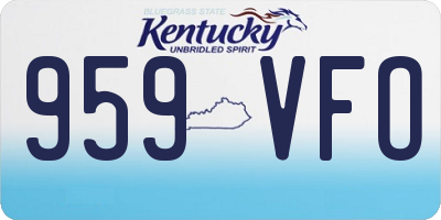 KY license plate 959VFO