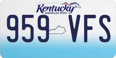 KY license plate 959VFS