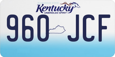 KY license plate 960JCF