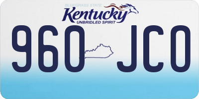 KY license plate 960JCO