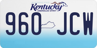 KY license plate 960JCW