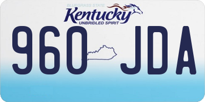 KY license plate 960JDA