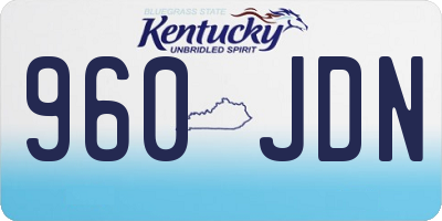 KY license plate 960JDN