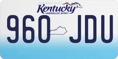 KY license plate 960JDU