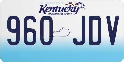 KY license plate 960JDV