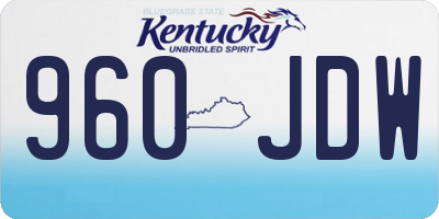 KY license plate 960JDW