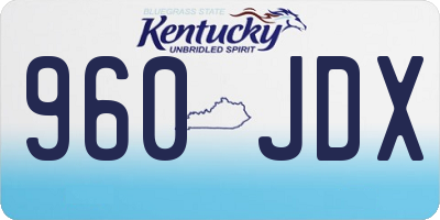 KY license plate 960JDX