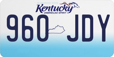 KY license plate 960JDY